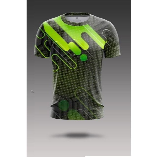 Kaos Olahraga Hitam Hijau