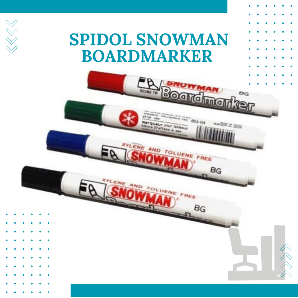 

(1 pcs) Spidol SNOWMAN BOARDMARKER WARNA | HITAM BIRU MERAH HIJAU