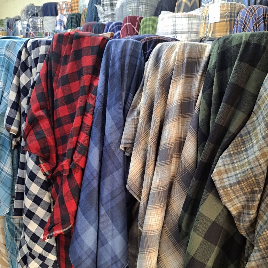 kain bahan flanel motif kotak kotak | kain kotak kotak flanel | kain flannel motif kotak harga 0.5 m