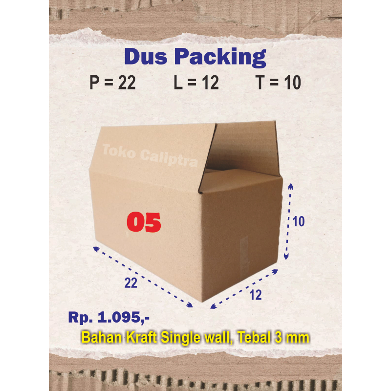 

Kardus Packing 05 PLT (22 x 12 x 10) Cm