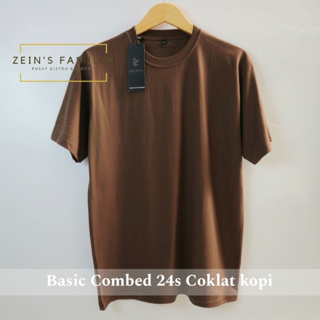 T-shirt Lee Zein's Basic, Kaos Polos Combed 24s Tebal Lz 022