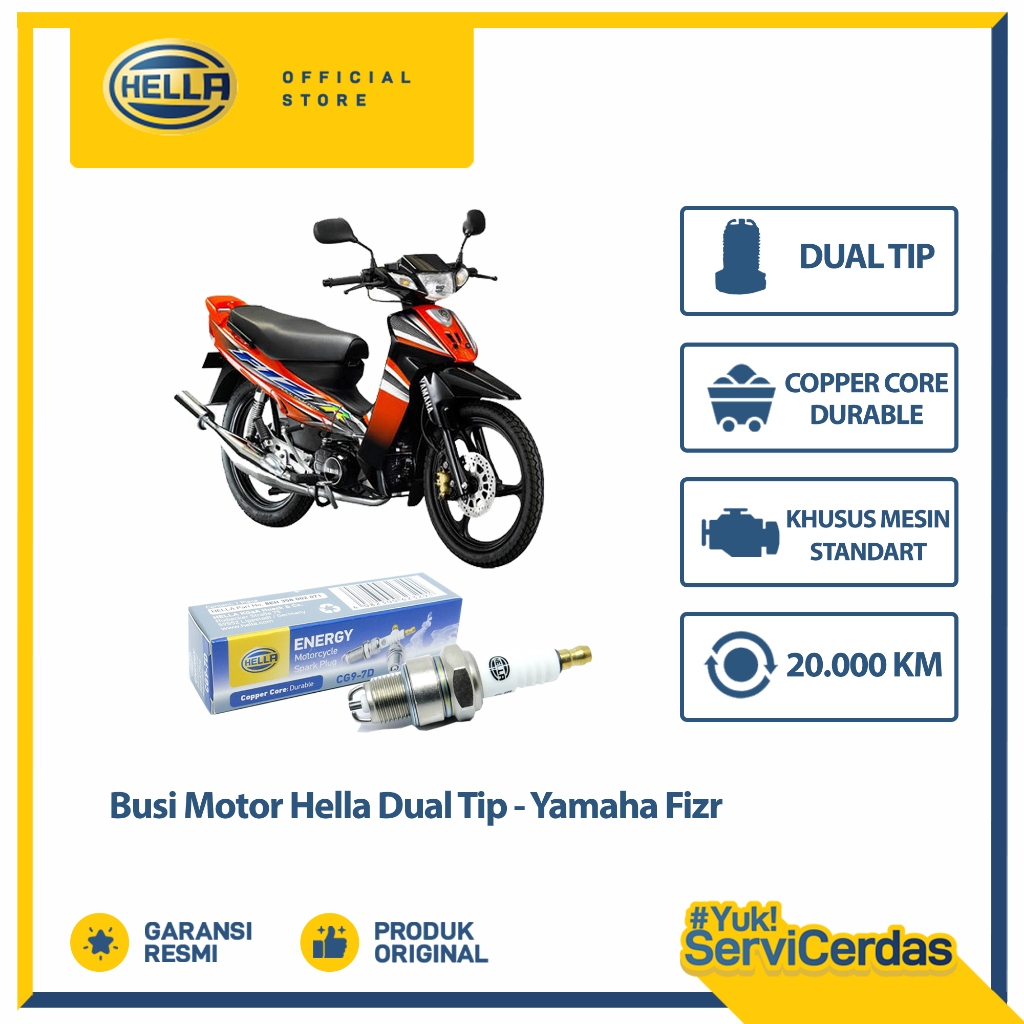 Busi Motor Yamaha FIZR Hella Dual Tip CG9-7D - Busi FIZR