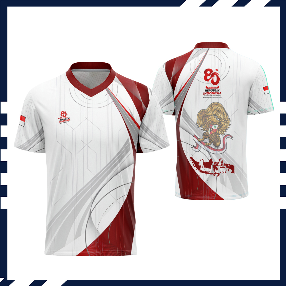 Kaos Baju Jersey 17 Agustus Hut Ri 80 / Baju Kaos Pria 17 Agustusan 2025 Fullprin