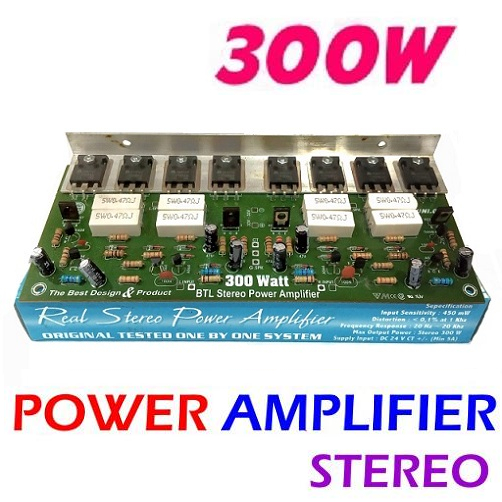 Kit Power Amplifier Real System Stereo 300W (2x1 ) 2x150W UX-300 One 300 Watt Trantsistor TIP 2955 /