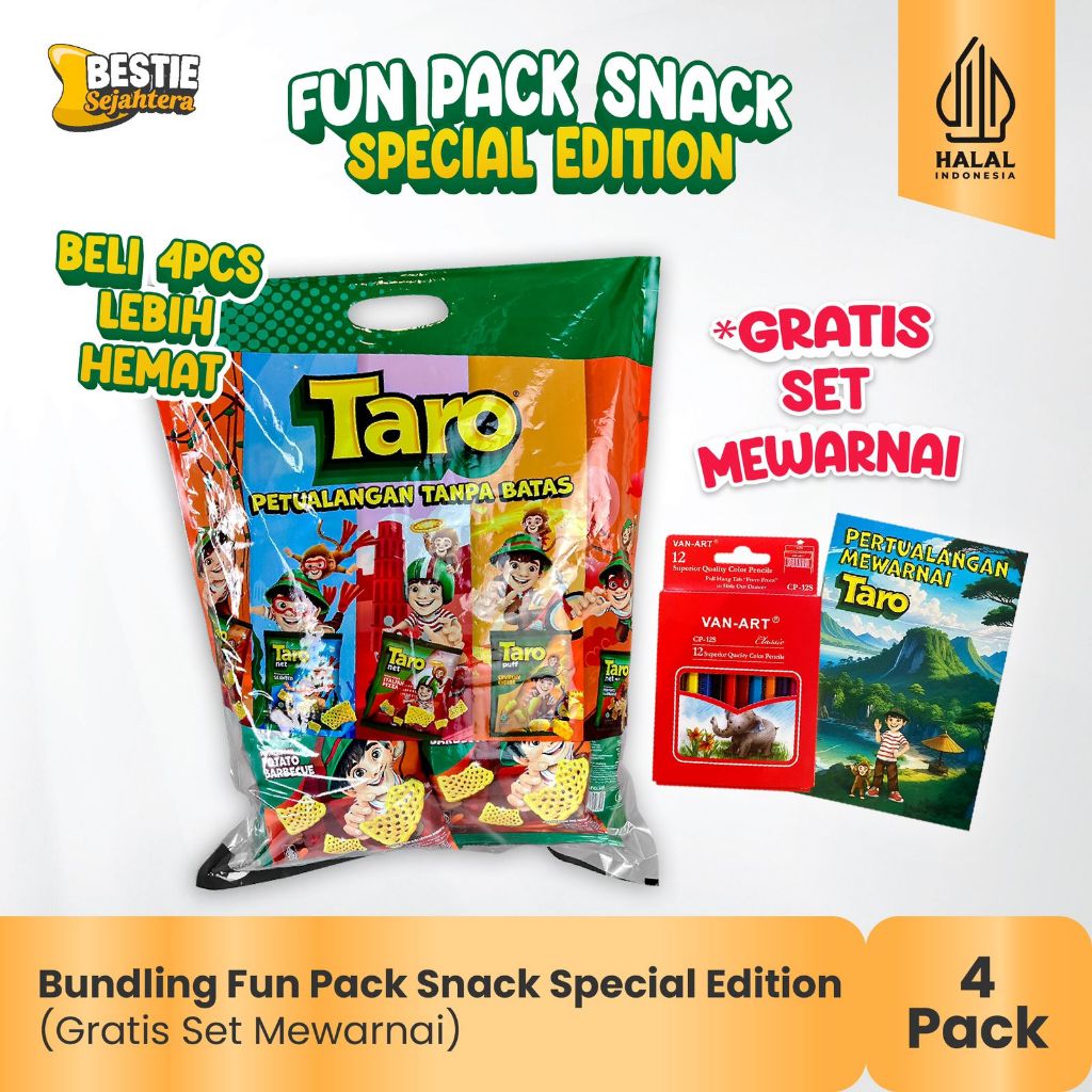 

BUNDLING- 4 Fun Pack Snack Spesial Edition-Paket Hampers Anak-(Gratis Set Mewarnai Lengkap)