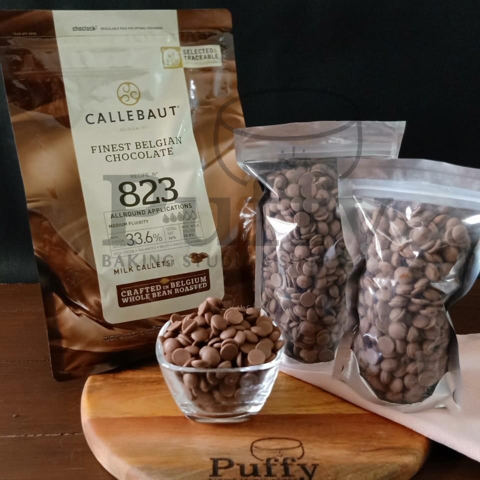 

CALLEBAUT 823 MILK CHOCOLATE COUVERTURE 33.6% cokelat coklat kemasan 100gr,250gr,500gr