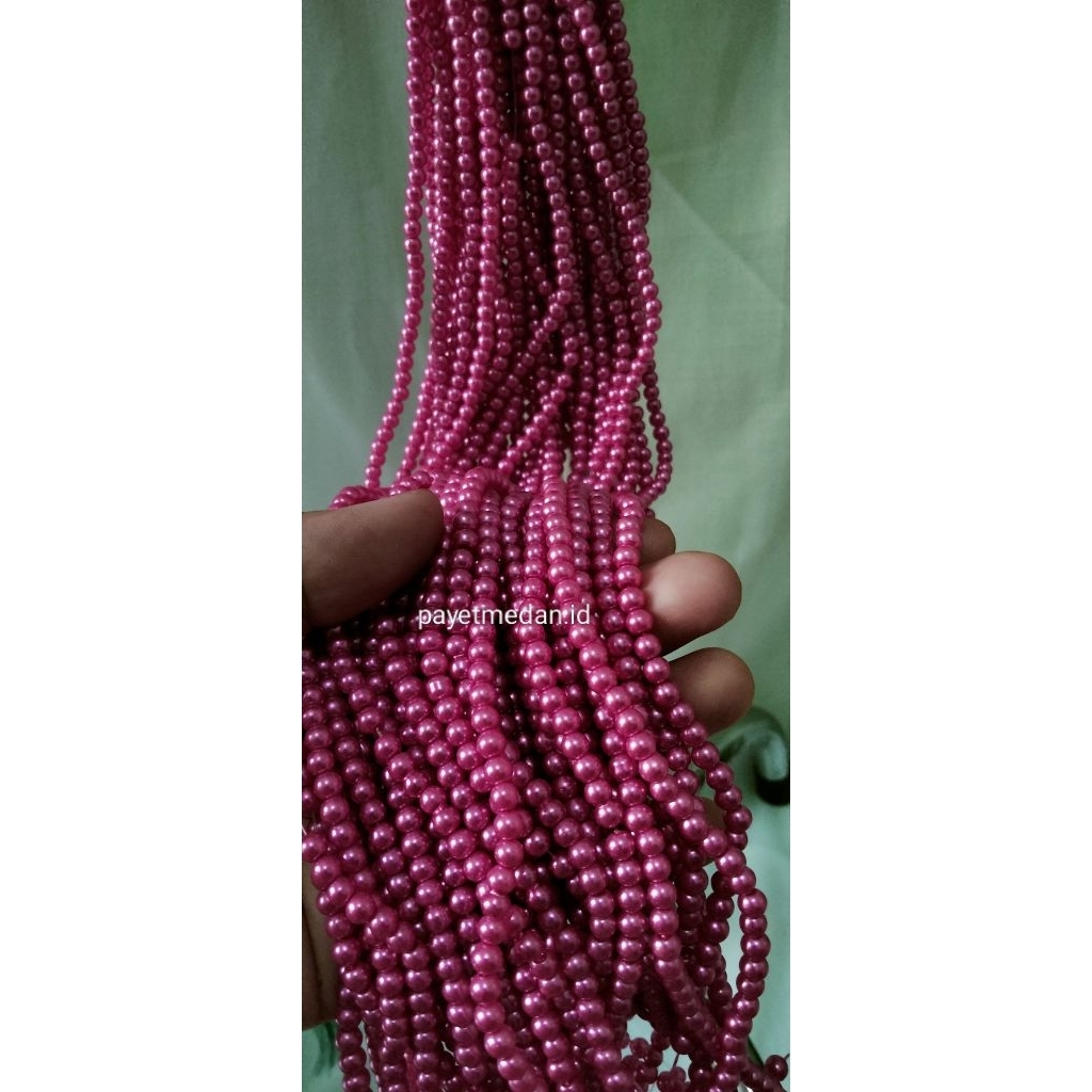 Payet Mutiara sintetis ukuran 4mm mote berat