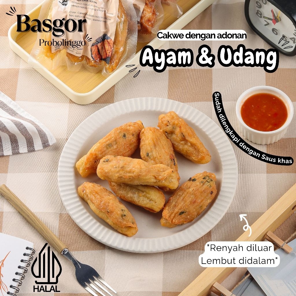 

Cakwe Ayam Udang isi 5 pcs Termurah Khas BASGOR PROBOLINGGO, Bakso, Baso Goreng