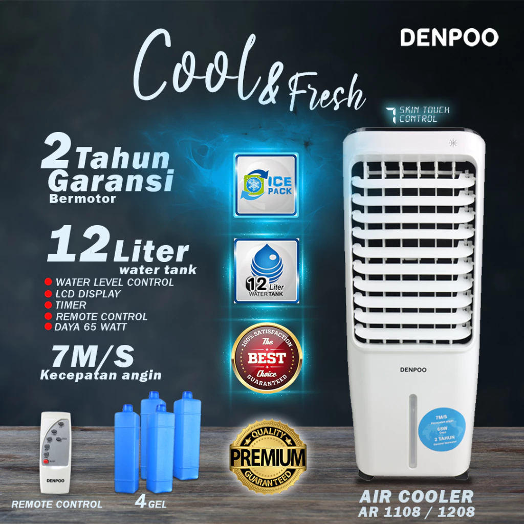 Denpoo AR 1108 Air Cooler Penyejuk Udara 12 Liter - AC Portable Denpoo