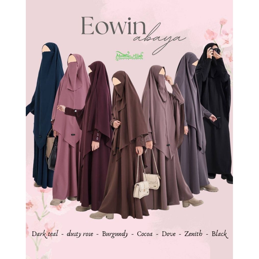 EOWIN SERIES BY MUMTAZ HIJAB TERBARU SET GAMIS SABRINA ANTI UV POLOS PREMIUM SET KHIMAR JUMBO KEKINI