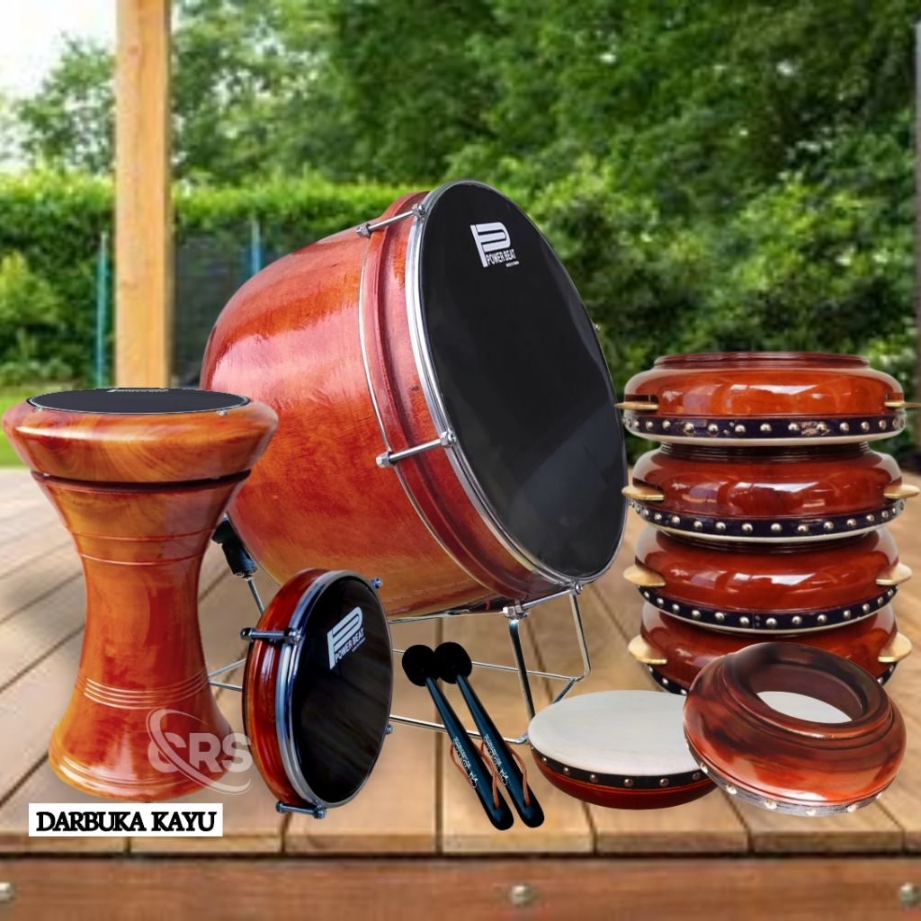 Alat Hadroh full set Rebana Gendang Terbangan Banjari Bas habib syech