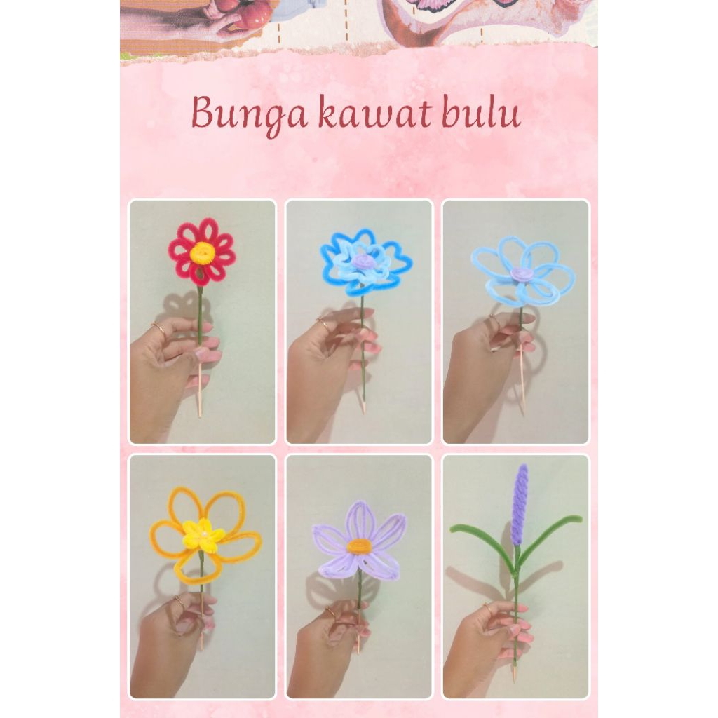Bunga satuan/bunga 1 tangkai/bunga kawat bulu satuan/bunga kawat bulu 1 tangkai/bunga kawat bulu/bun