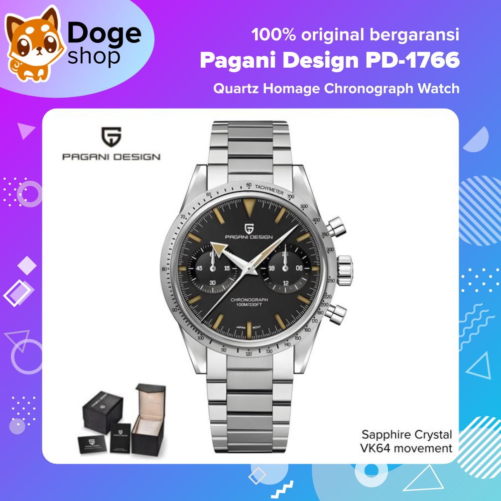 Pagani Design PD-1766 Chronograph 57 Style Homage VK64 Japan Movement