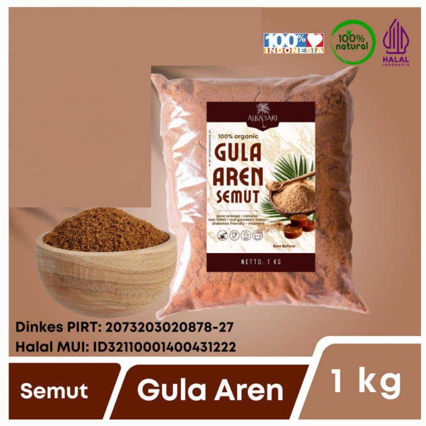 

Gula Aren bubuk / Palm Sugar Organik Alka Sari 1kg