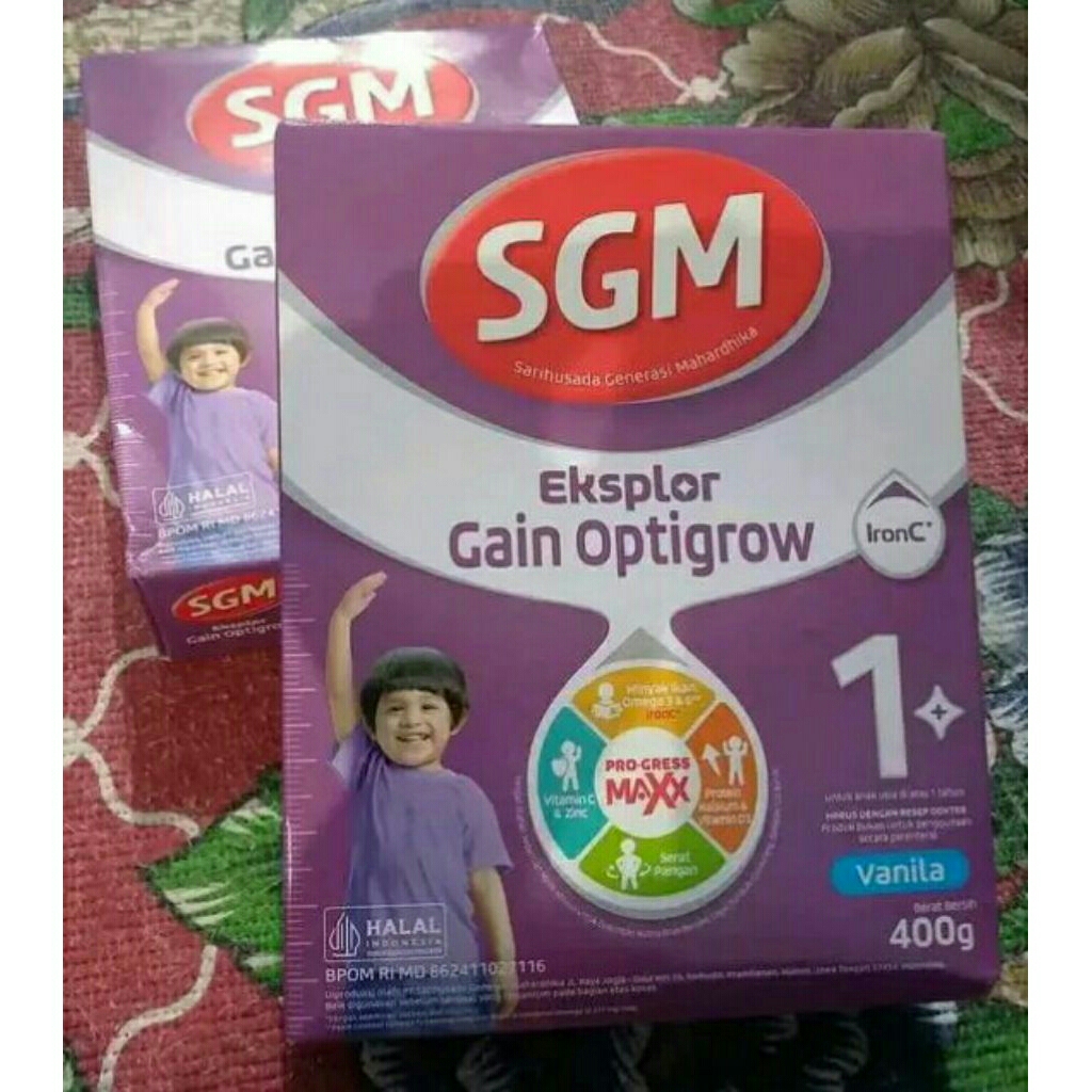 Susu SGM gain optigrow 1+, SGM ungu, TANPA KARDUS/BOX