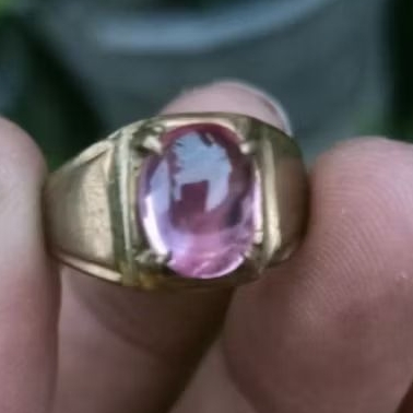 Cincin Batu Merah Delima Natural