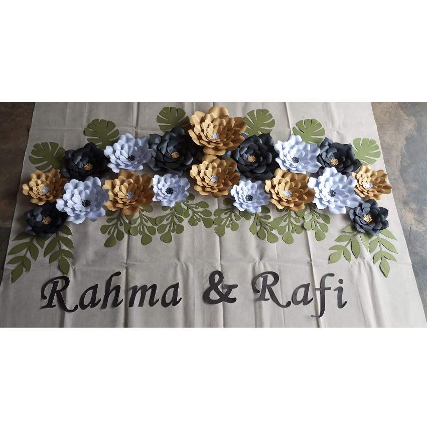 Ready Paper Flower Lamaran Tunangan Engagement Bunga Kertas Backdrop Acara