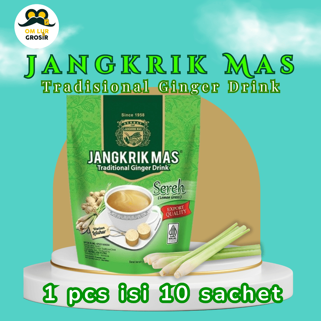 

Minuman Serbat Jangkrik Mas rasa Sereh (isi 10 sachet)