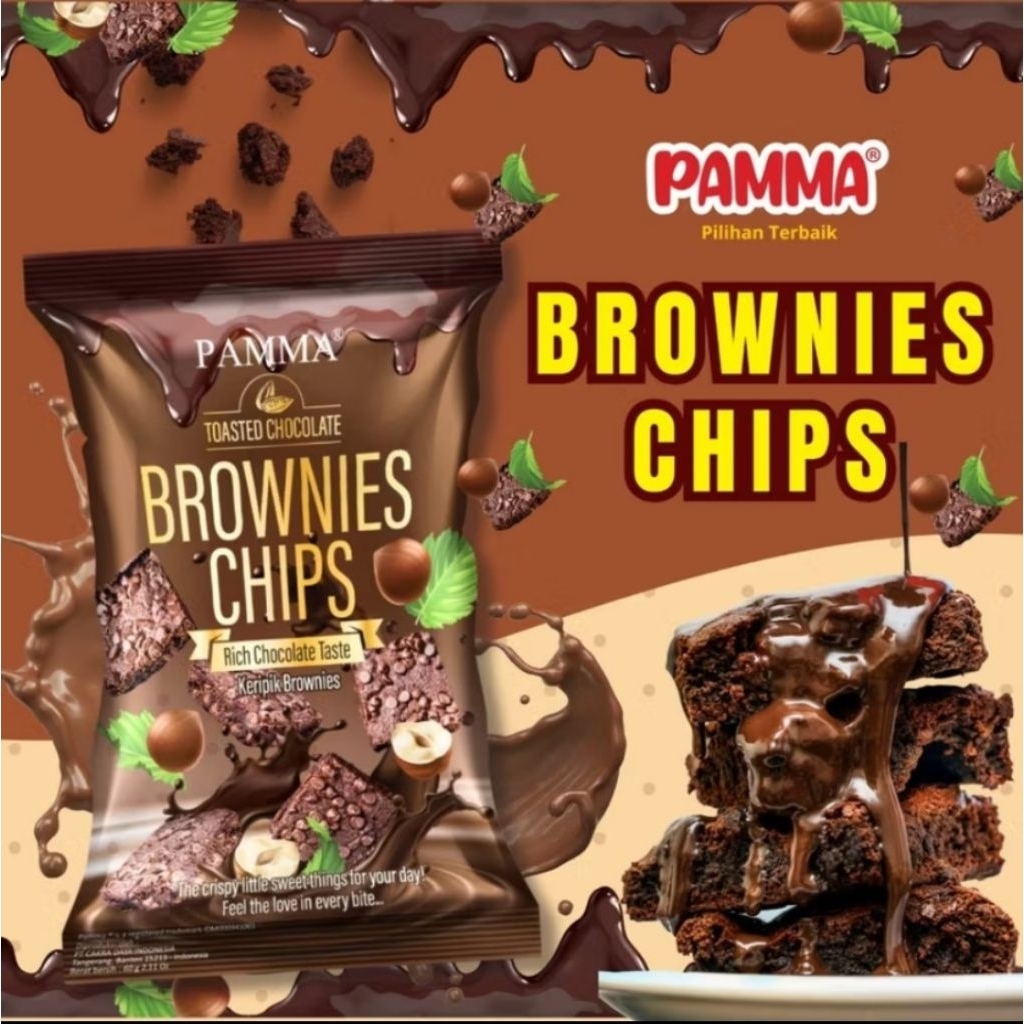 

PAMMA Brownies Chips / Kripik Brownies Renyah dan Manis (Nyoklat)