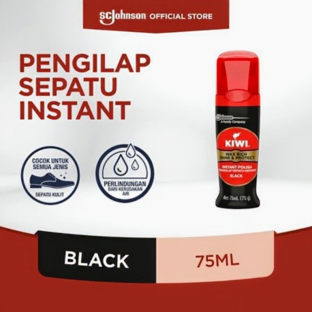 KIWI SEMIR SEPATU CAIR 75 ML "HITAM, COKLAT dan NETRAL" Shine & protect