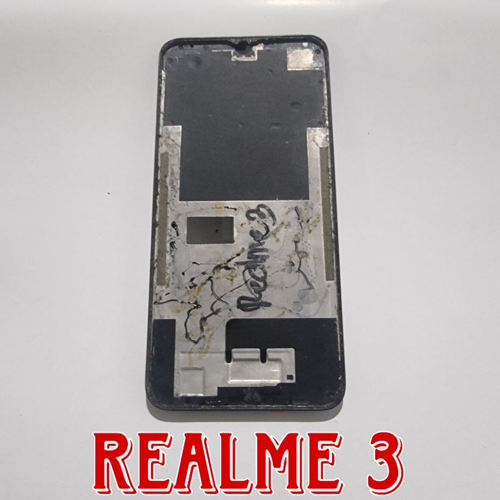 FRAME LCD DUDUKAN LCD BEZZEL REALME 3 ORI COPOTAN NORMAL