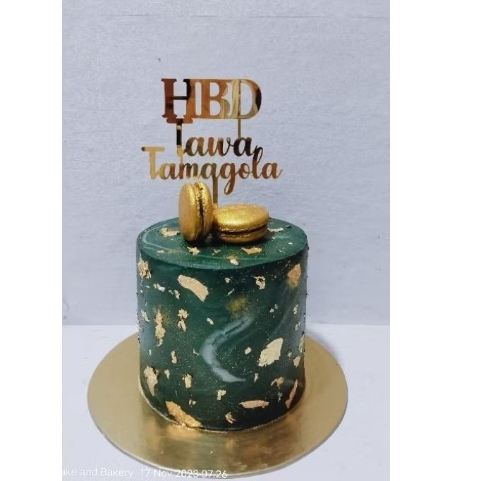 

Cake Emerald Green Marble Fondant Uk 18cm / Cake Modern/ Cantik Cake Ultah