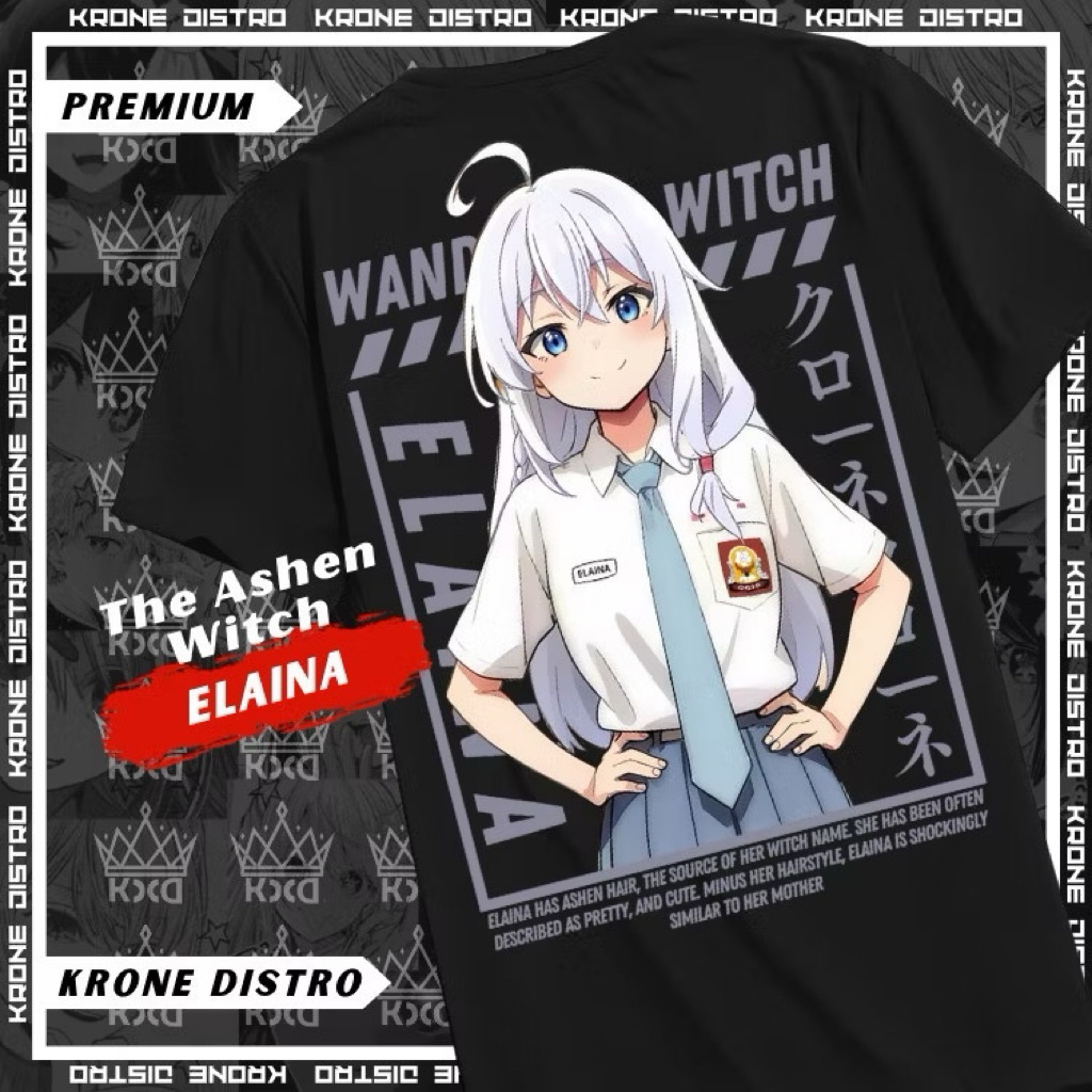 KAOS-TSHIRT KARAKTER ANIME THE ASHEN WITCH ELAINA