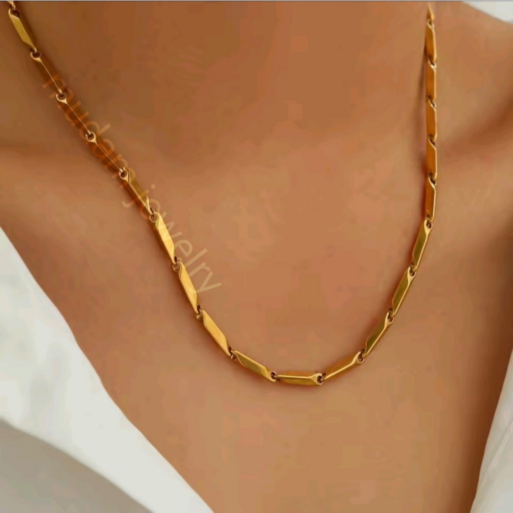 Kalung Titanium Model Rantai Padi