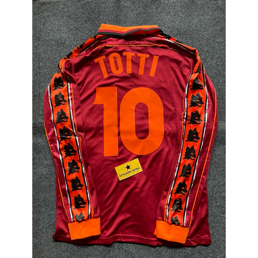 BAJU JERSEY AS ROMA RETRO 1998 1999 99 2000 2001 00 01 1997 Home 98 Longsleeve Panjang Ls Blokecore 