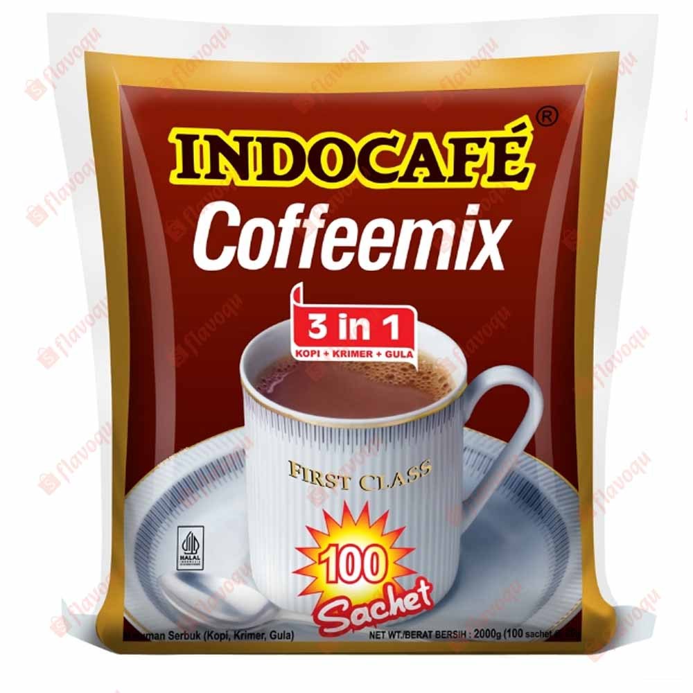

Indocafe Coffeemix Kopi Instan 3in1 Bag 100x20gr 1 bal isi 10 renceng Kemasan 100 sachet