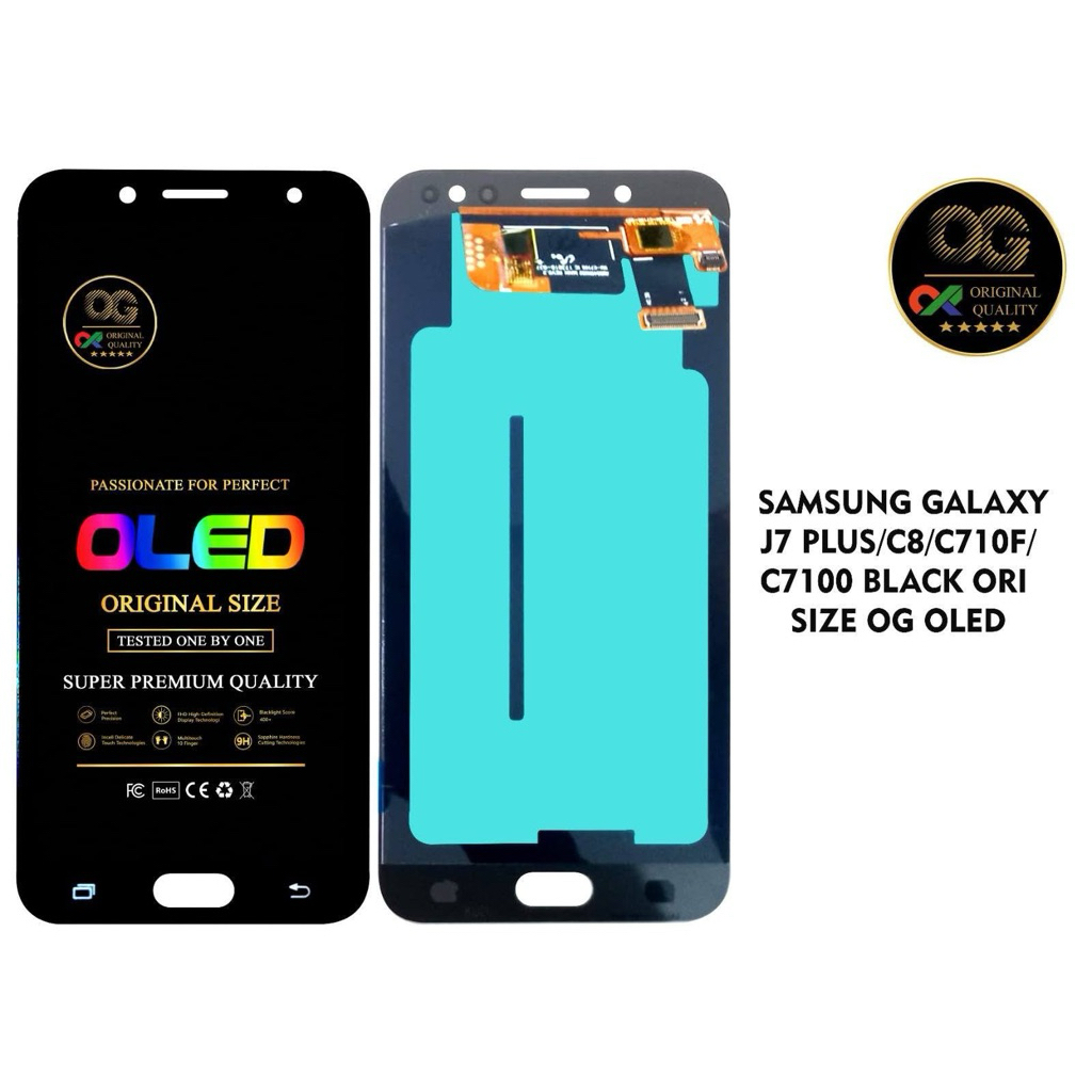 LCD Touchscreen SAMSUNG GALAXY J7 PLUS/C8/C710F/ C7100 BLACK ORI SIZE OG OLED
