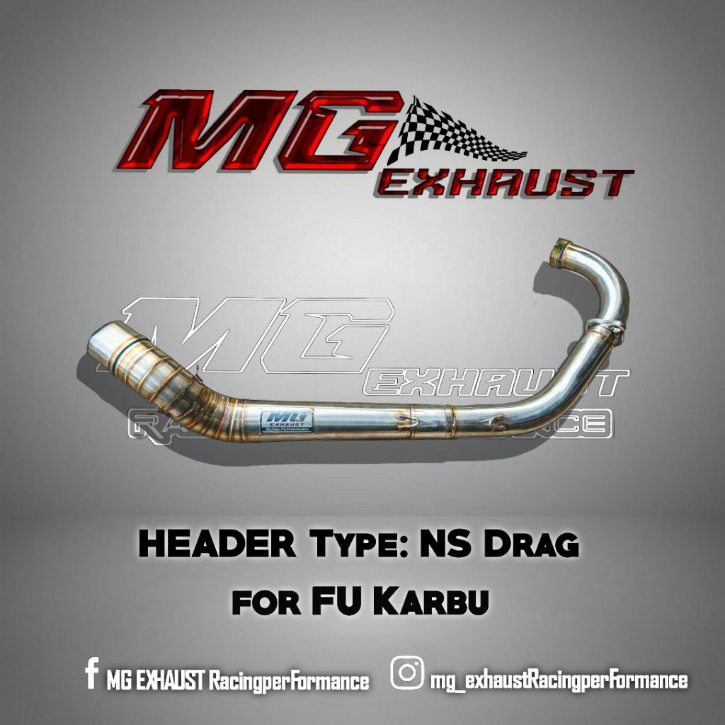 Header/pipa satria fu karbu type NS drag series original produk by MG EXHAUST RacingPerformance
