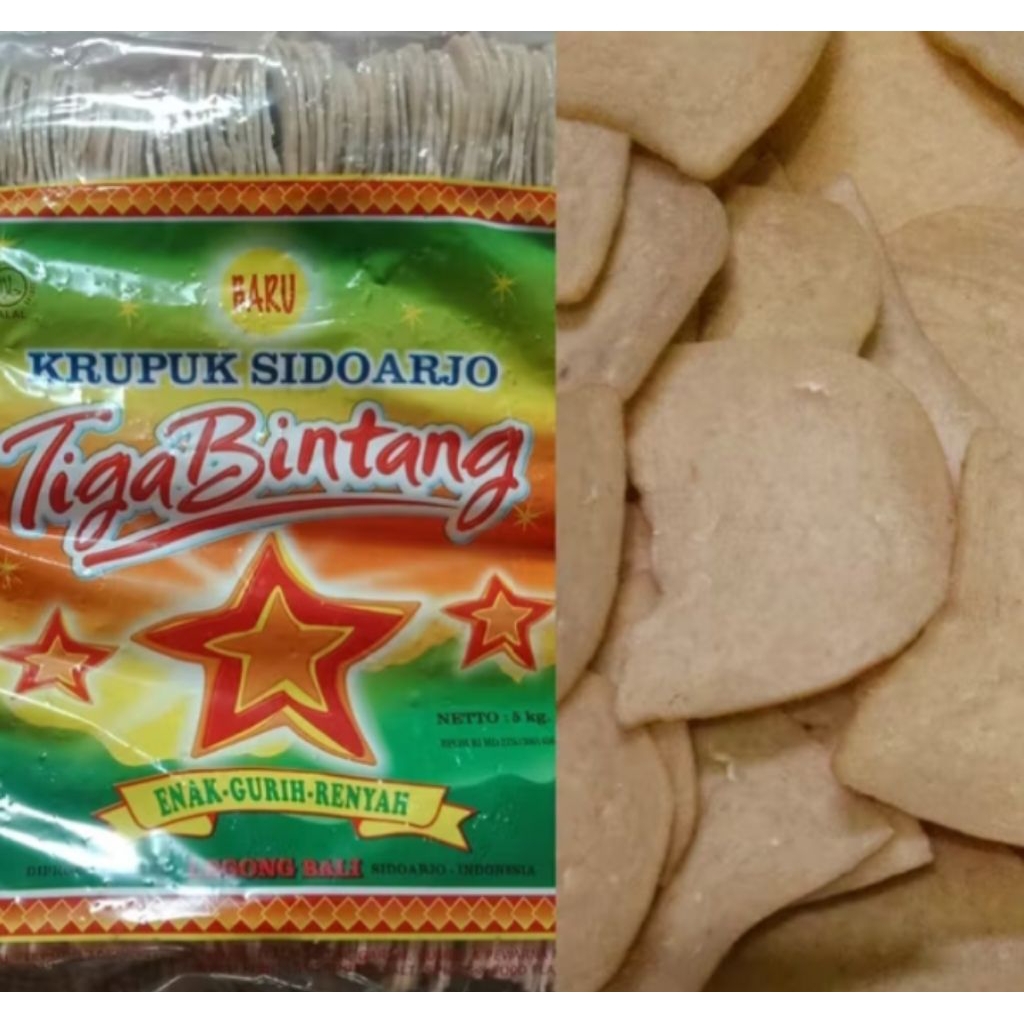 

1kg kerupung udang mentah besar tiga bintang enak gurih renyah