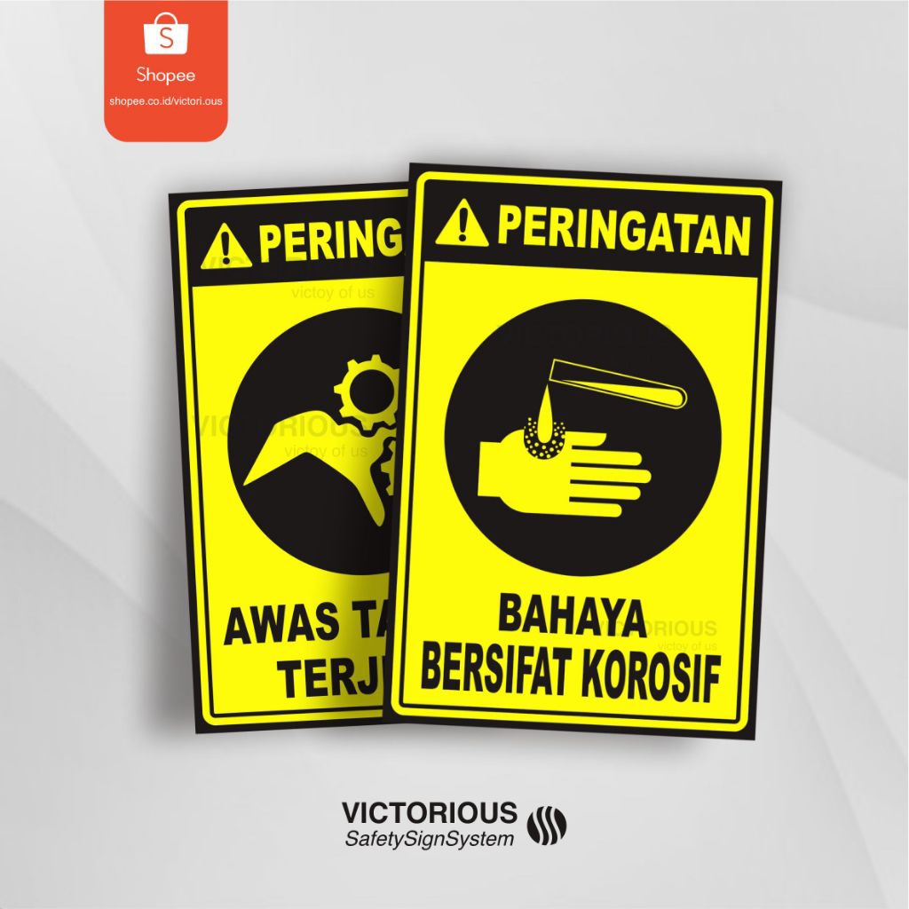 

Sticker Safety K3 Bahaya Mekanis Rambu Peringatan Bahaya Bersifat Korosif