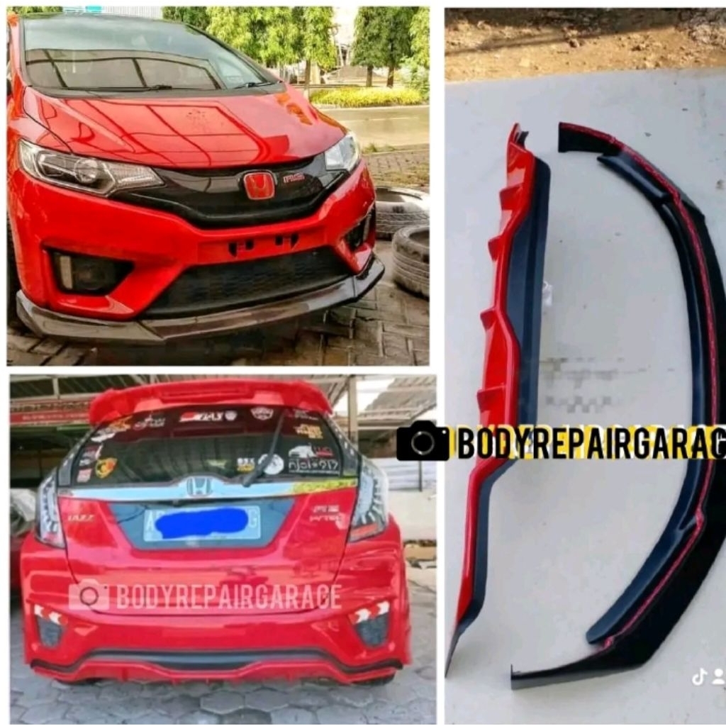 front lips diffuser jazz gk5 warna merah