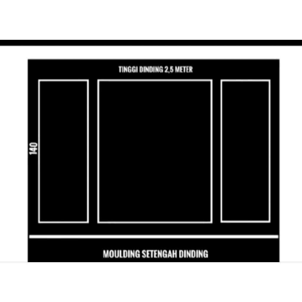 Paket Moulding tinggal pasang setengah dinding lebar 3