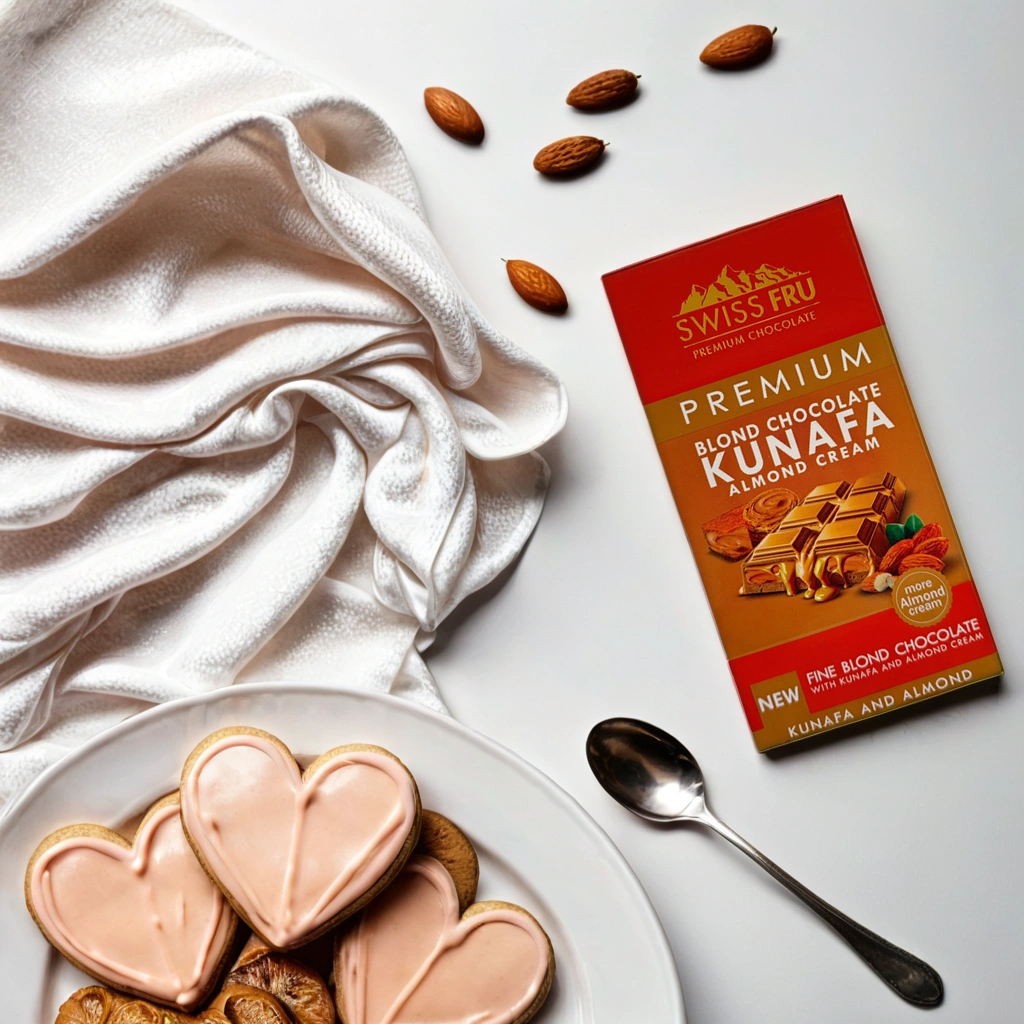 

SWISS FRU PREMIUM BLOND CHOCOLATE KUNAFA ALMOND CREAM