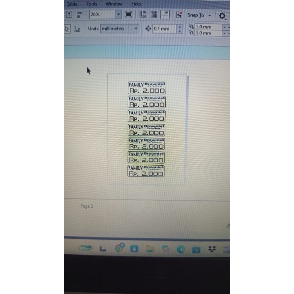 

stiker vinyl merk dan produk per 1000 pcs ukuran 12x3cm