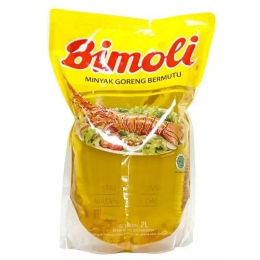

Minyak Goreng Bimoli 1 liter dan 2 liter refill pouch