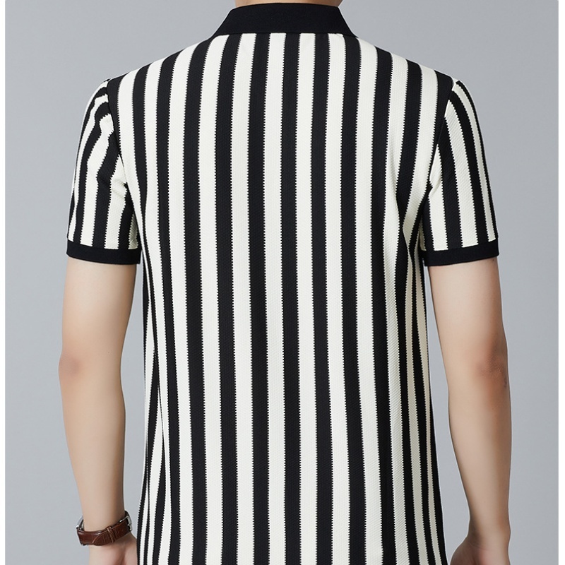 OFFICIAL polo shirt pria kaos garis garis pria kaos kerah pria lengan pendek bordir t shirt kaos