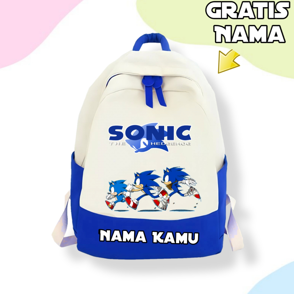 Tas Backpack Ransel Anak Sekolah Gambar Sonic The Hedgehog 3 / Tas Ransel Anak Sonic The Hedgehog 3 