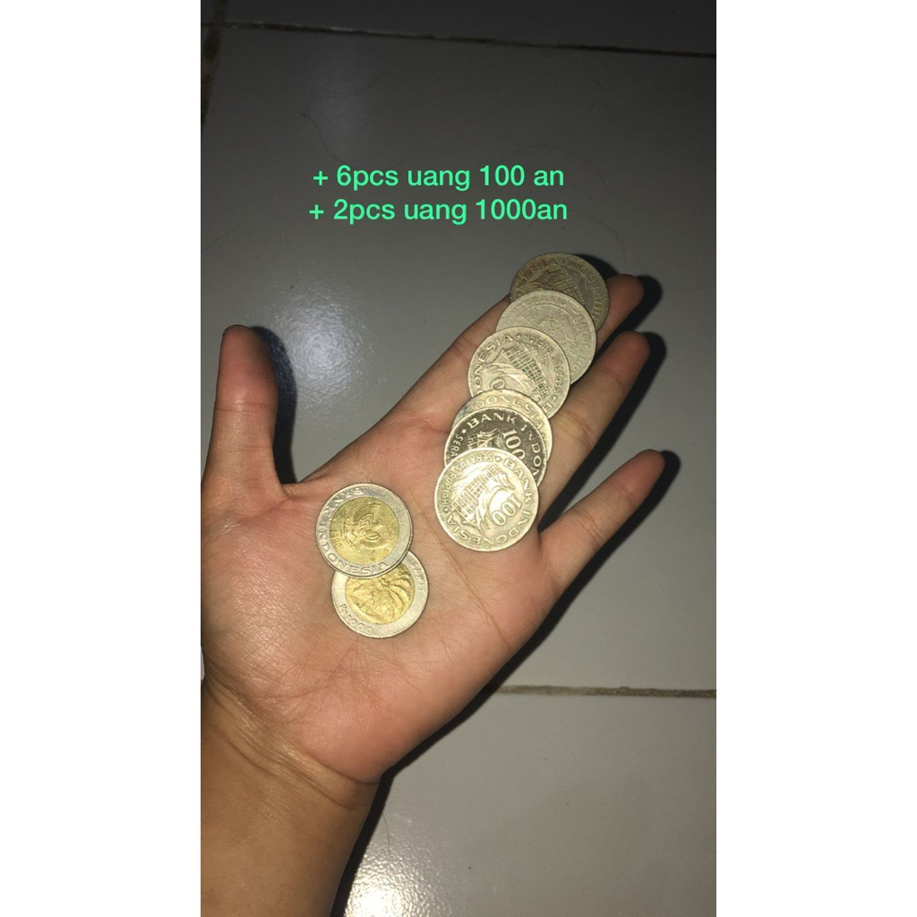 uang koin kuno 100 rupiah dan 1000 rupiah