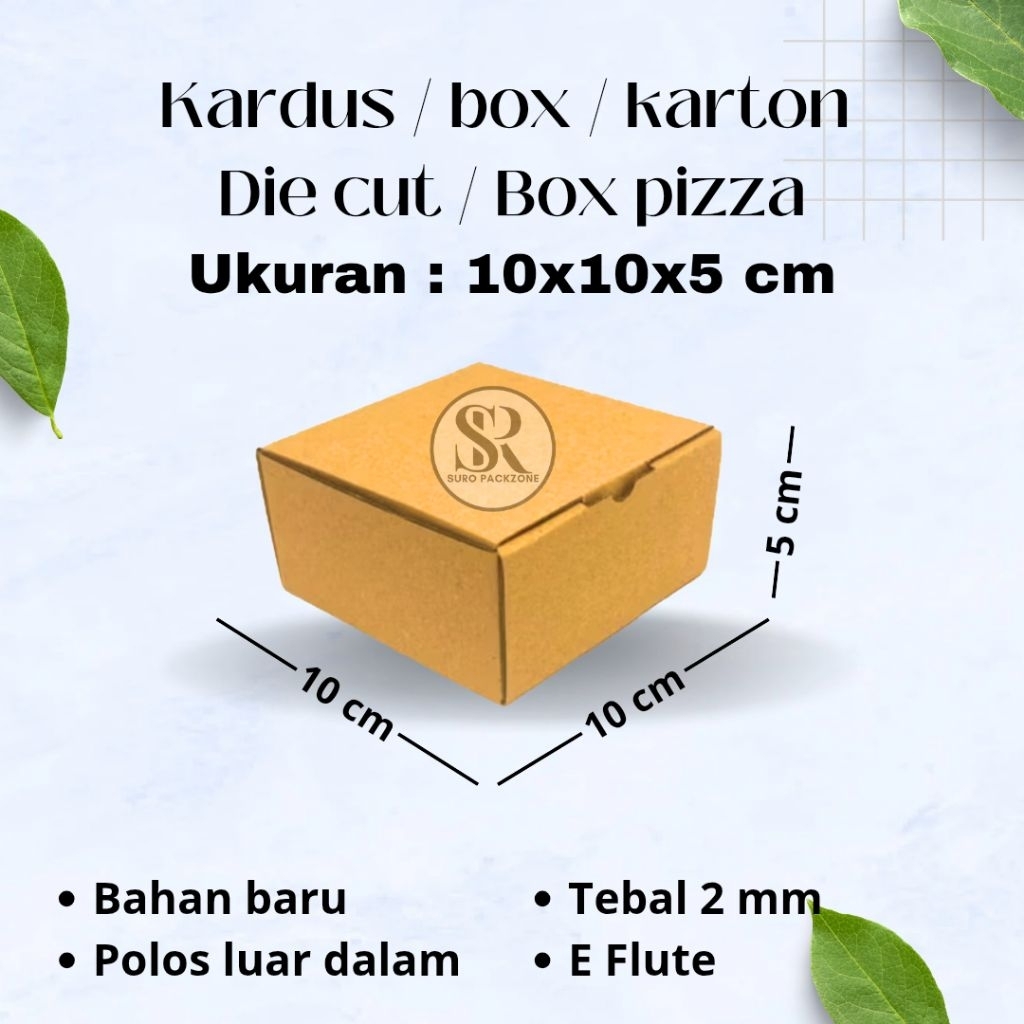 

Kardus 10x10x5 cm | Box Die Cut dan Easy Usage | Box Kue Tart | Box Aksesoris | Box Pizza