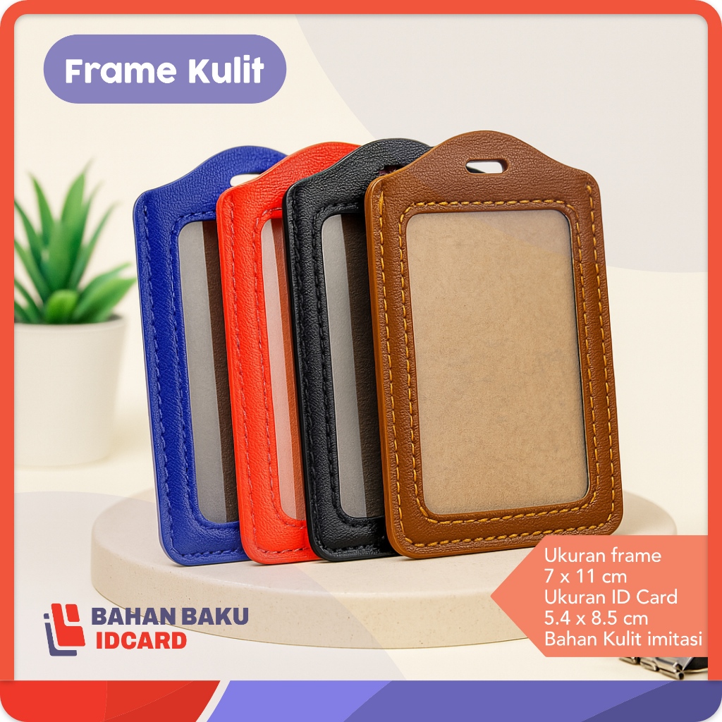 

FRAME Casing Tempat ID Card Holder KULIT Imitasi Portrait