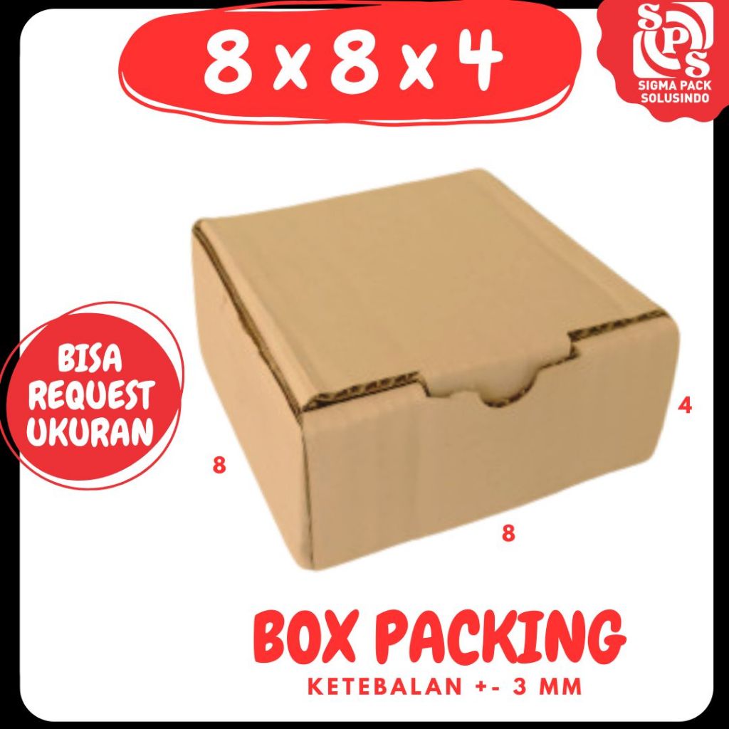

kardus 8x8x4 Box Mini Kotak Misteri Dos Packing Bungkus Madu Tempat Obat Gift Hampers zigma shop
