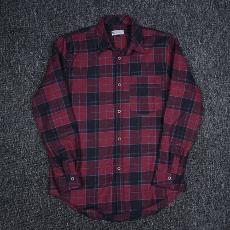 REEVANT Kemeja Flannel One Pocket Lengan Panjang Big Size Jumbo M L XL 2XL 3XL 4XL 5XL