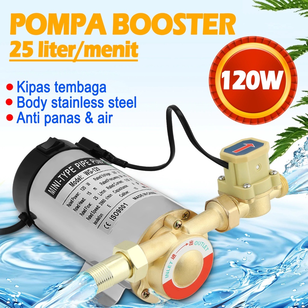 Pompa Pendorong Air Otomatis Booster Pump Pompa Dorong Booster Pump Automatic 120 Watt