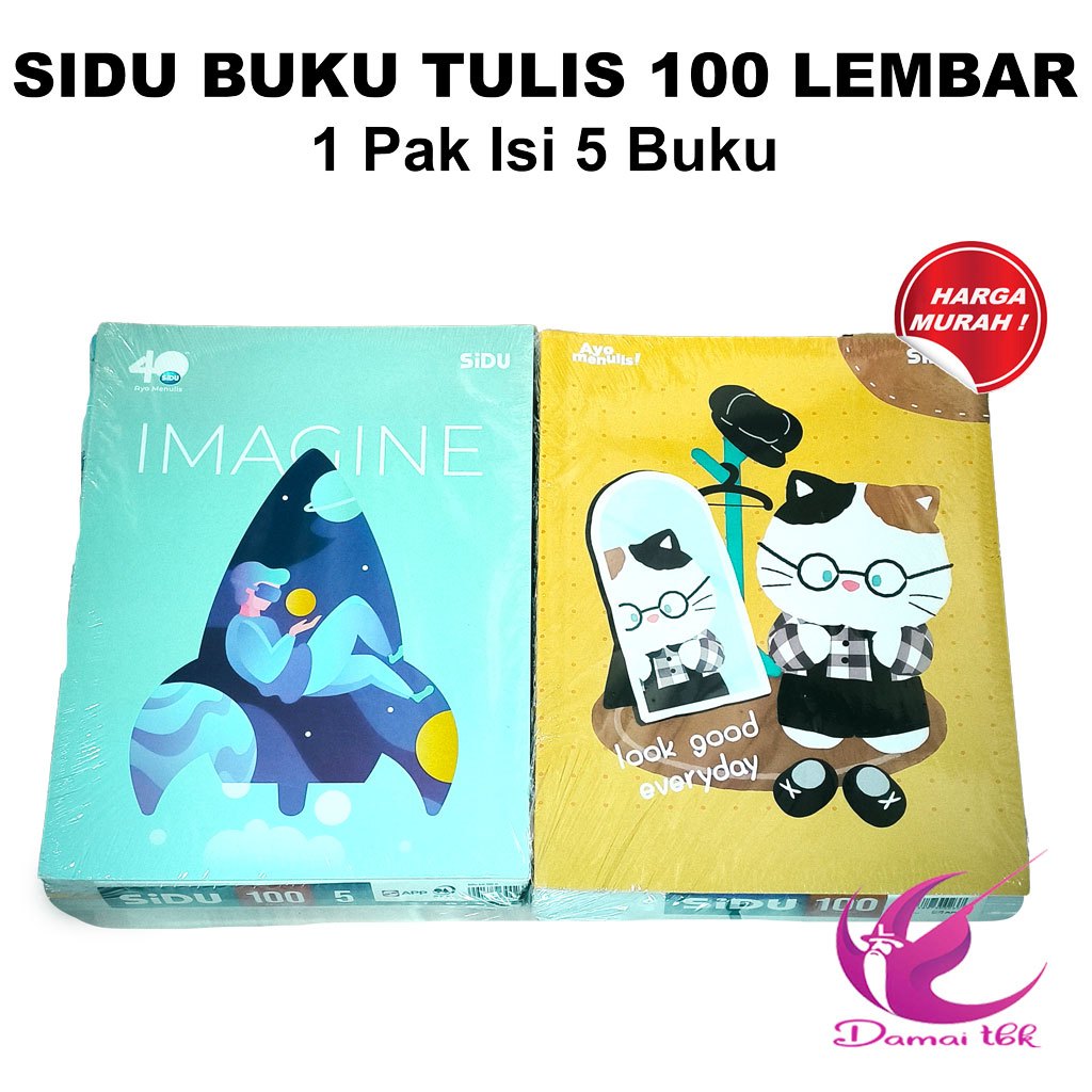 

(1 Pak Isi 5 Buku) Buku Tulis Sidu 100 Lembar