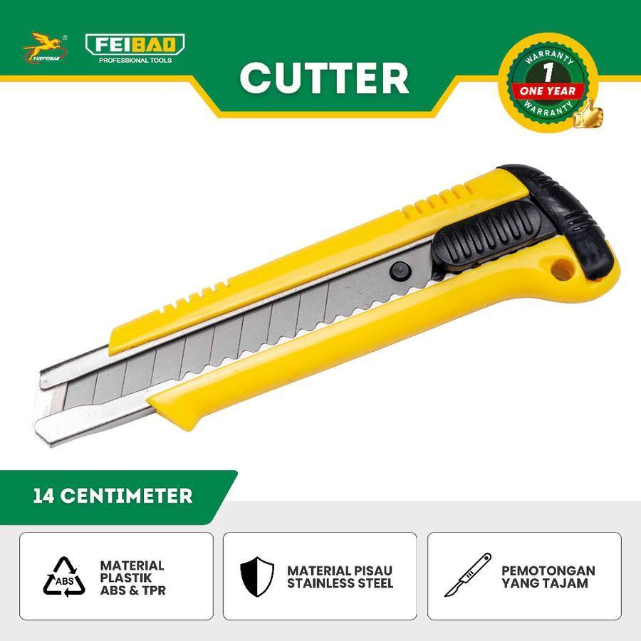 

Feibao Pisau Cutter / Stainless Steel Cutter / Pisau Pemotong Stainless / Fitur Auto Lock / F32-1001