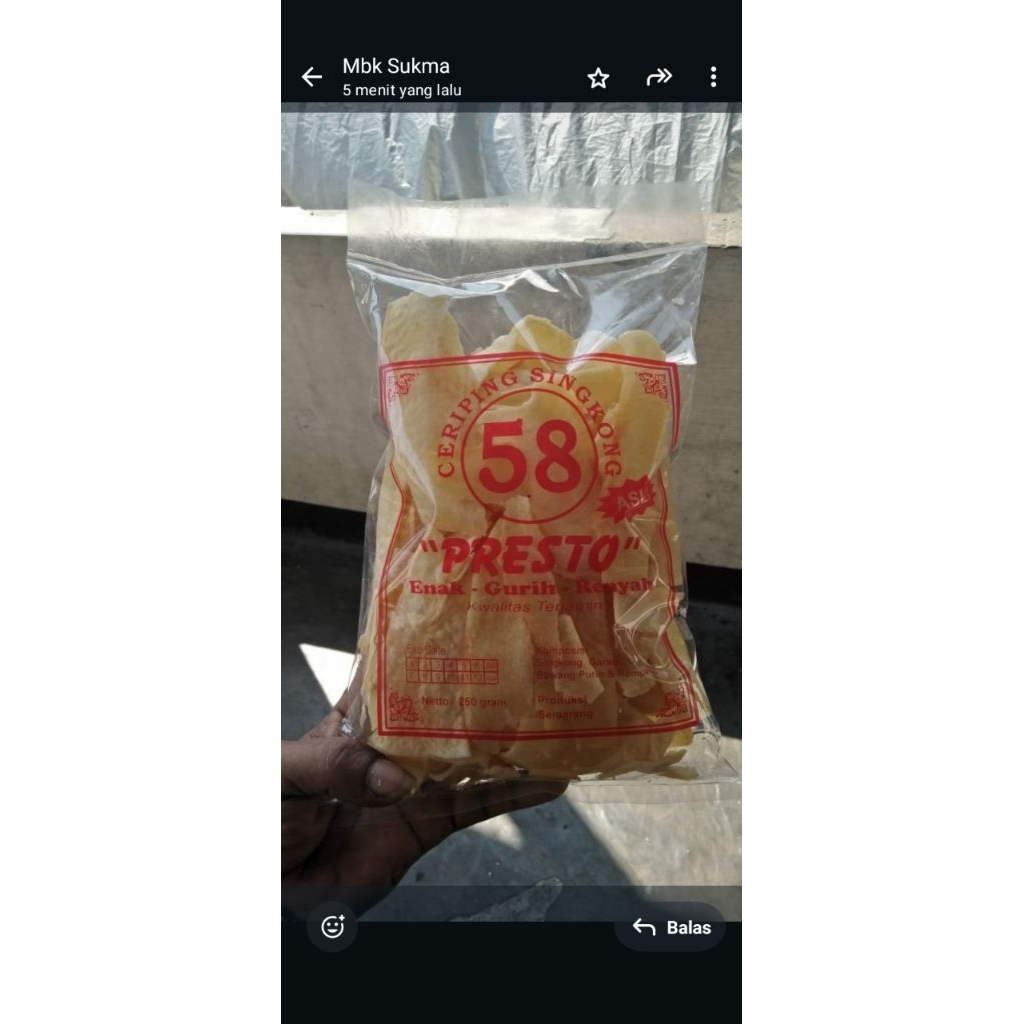 

Ceriping singkong khas Semarang berat isi 250gram